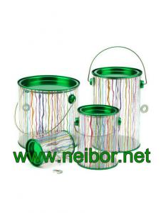 Wholesale Custom printing Cylindrical PVC PET bucket plastic pail with tin lid and bottom paint can from china suppliers