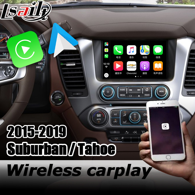 Chevrolet Tahoe Suburban wireless carplay interface box with androif auto youtube play Lsailt Navihome GMC Yukon