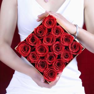 Wholesale Long Lasting Preserved Roses Gift Eternal Rose In Square Flower Box That Last A Year from china suppliers