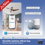 Mulit Colors 52 Inch Smart Ceiling Fan With Light 6 Speed Choice Remote Control
