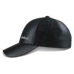 Unisex Black Sports Dad Hats 6 Panel Fashion Design Leather Material