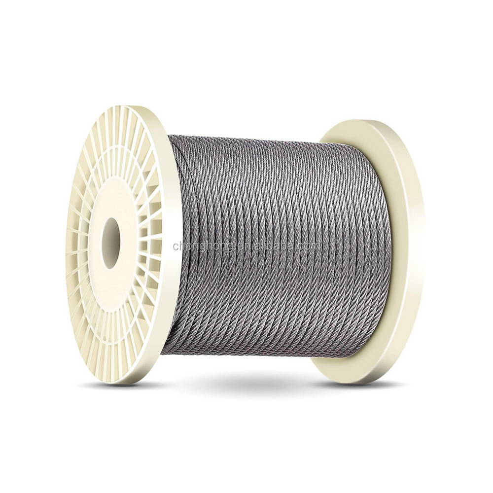 1/8" 1x19 Steel Rope Aircraft Cable Deck Rail T316 Stainless Steel Wire Rope 3/16" 7x7 7x19 250FT for Cable Railing OEM
