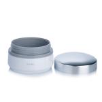 50ml White Opaque Plastic Cream Glass Bottle Jars With Silver Lids