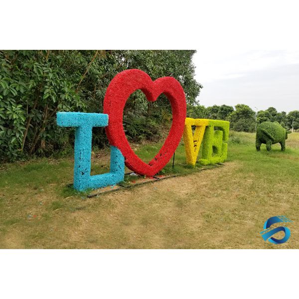 Home Garden Decorative Topiary Trees , Love Word Artificial Topiary Plants