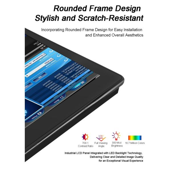 24 Inch Electronic Display Board for Production Workshops Industrial Linux/win10 11 All in One Embedded/wall-mounted Aluminum Alloy Touch Panel Pc