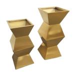 Rectangular stainless steel material golden stand flower pot decoration for