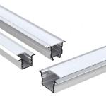 Ultra Bright Recessed LED Profiles , Silver Extruded Aluminum LED Housing