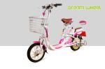 Mini Cool Pedal Assist Electric Bike 350W 48V Pink White Fashion Throttle System