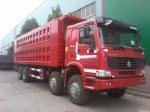 Red 16 Tons Large Dump Truck , Heavy Load Truck 6x4 Dump Truck