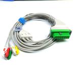 FUKUDA DENSHI Compatible Ecg Cable 3 Leads AHA Grabber End 15PIN Direct Connect
