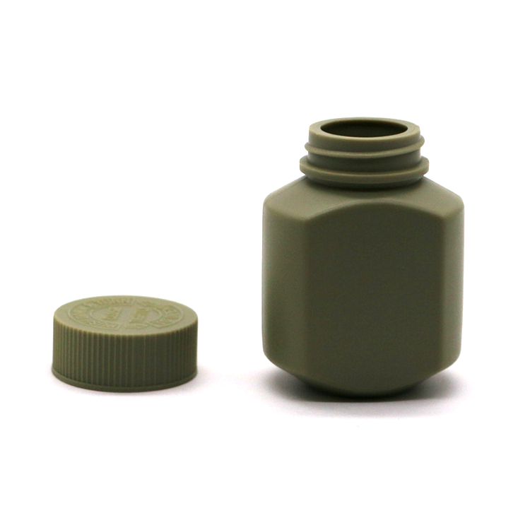 Child-Resistant Cap HDPE 60ml Square Plastic Bottles for Tablets and Organic Capsules