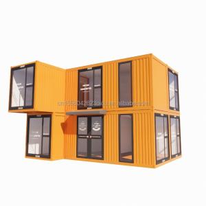 Wholesale s Modern Double-Story Glass Walls Container House using 50/75/100mm Wave Sandwich Panel Detachable Collapsible Steel Van for Office from china suppliers