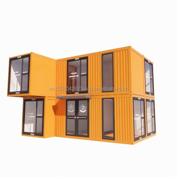 s Modern Double-Story Glass Walls Container House using 50/75/100mm Wave