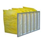 Yellow Color Chemical Resistance F9 Aluminum Frame Bag Filter / Pocket Air