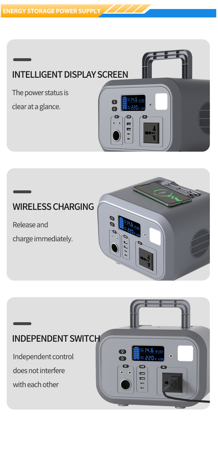 Portable Solar Charging Station Solar Panel Power Station For Outdoor Emergency Power Supply