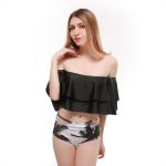 Bikini set Double-deck flouncing Swimsuit Push Up Bathing Suit sexy Women