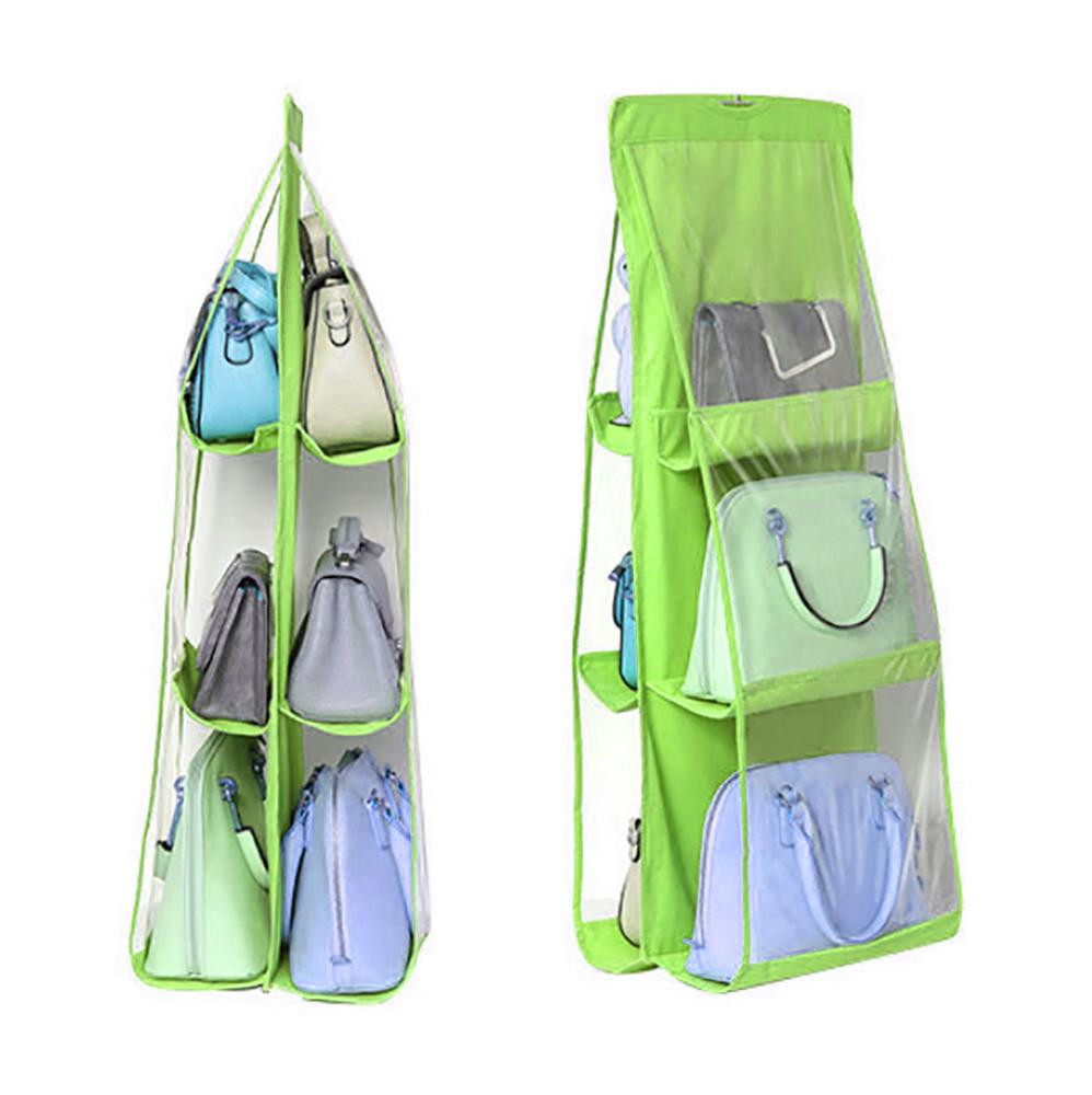 90*35*35cm 2Pcs 6 Pocket Foldable Hanging Bag Hanging Closet Organizer