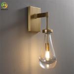 Drops Blown Glass Gold Modern Wall Light For Bedroom Living Room