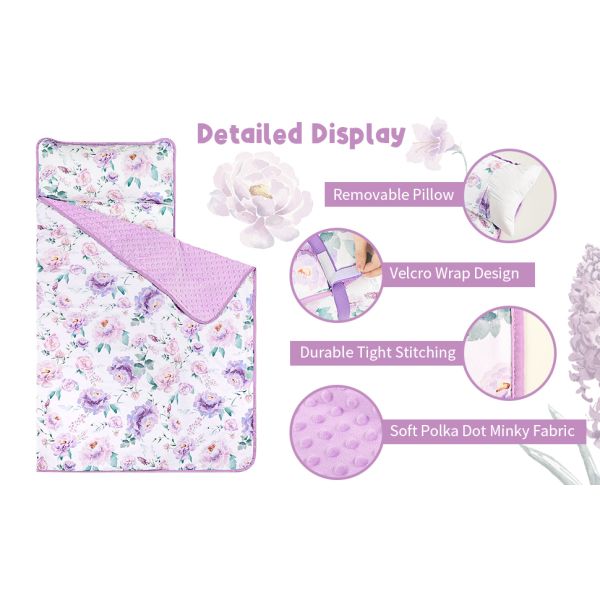 Polyester Comfortable Kindergarten Sleep Mat Nap Pads For Preschool With Detachable Blanket