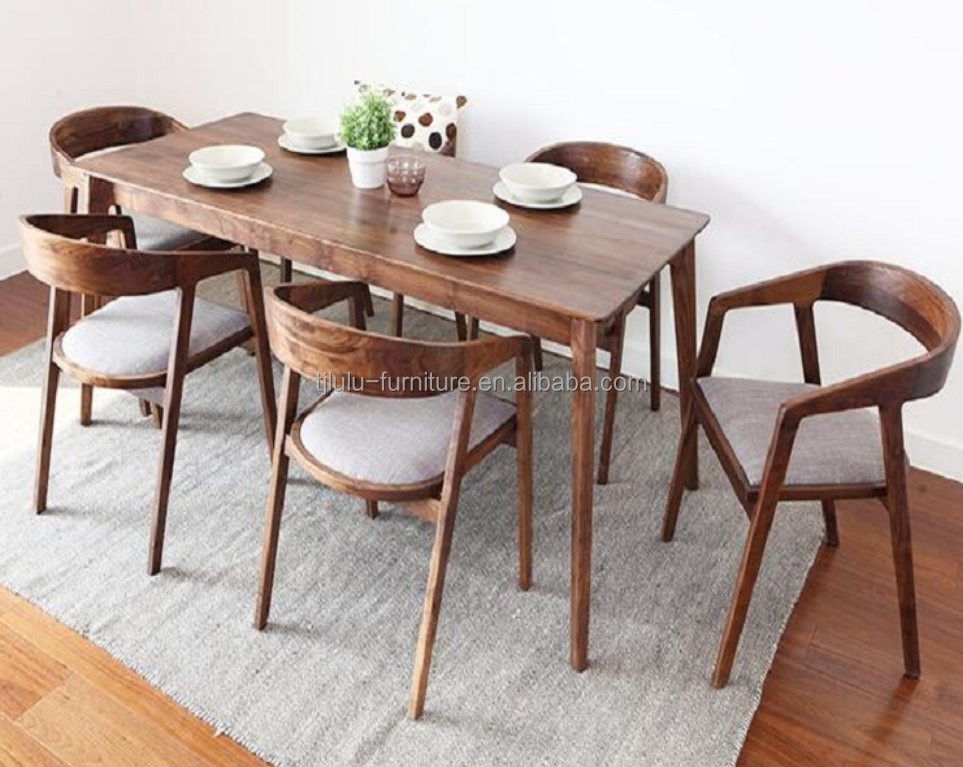 Natural/Walnut Modern Wood Chair Simple Home Dining Bar PU Leather Chair for Sale