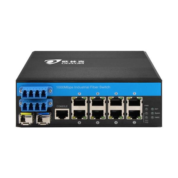 Industrial Gigabit 12 Port Din Rial Switch Managed Optical Bypass Ethernet POE