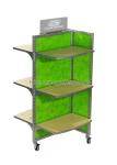 4 - caster Retail Visual Merchandising Displays Wood Movable Floor Standing