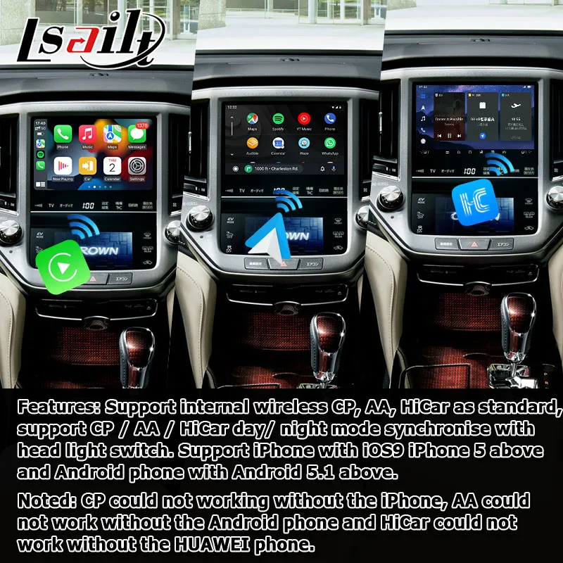 8+128GB Toyota Crown Android Carplay interface 14th gen AWS214 GWS215 S210 powered by Qualcomm