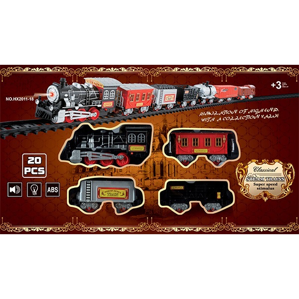 ABS Plastic Classic Battery Operated Train Track Set W / Lights Sound