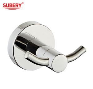 Wholesale Wall Mounted Bathroom Accessories SUS304 Double Robe Hook polished chrome clssical round design OEM ODM from china suppliers