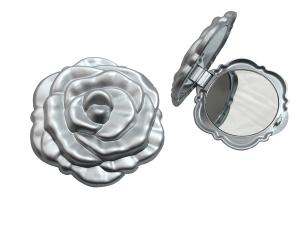 Wholesale Plastic rose shape silver cosmetic mirror logo is customize from china suppliers
