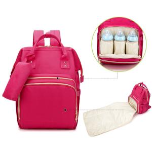 Wholesale 2022 High Quality Zipper Softback Mommy Diaper Bag Stroller Baby Care Waterproof USB Backpack from china suppliers