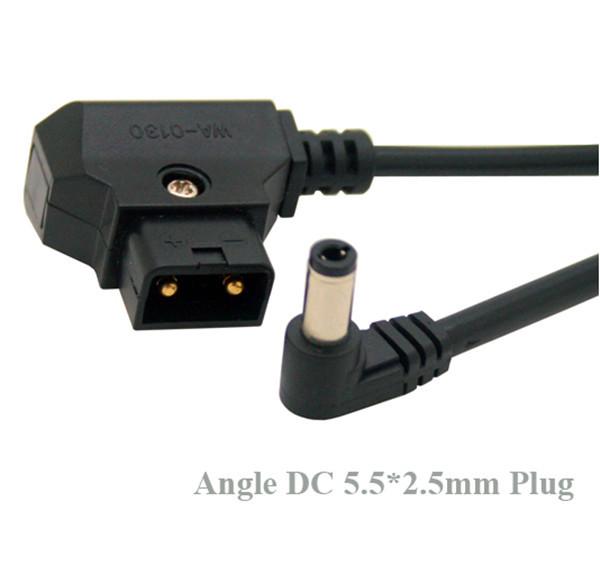 1.5M D-Tap Male to Right Angle DC 5.5x2.5mm Cable for DSLR Rig Power V-Mount
