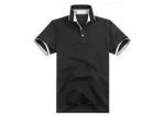 Slim Fit Cotton Polo Shirts Embroidered Black Lapel / Custom Polo Tee Printing