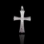 Christian Plain Silver Cross Pendant / 925 Silver Pendant Jewelry For Worship
