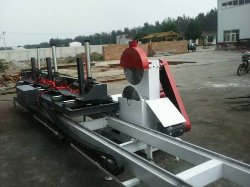 Twin Blade Wood Processor Circular Sawmill with Log Carriage for Logs Cutting