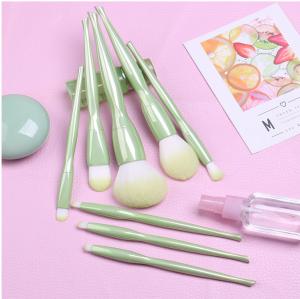 Wholesale 8 PCS Green Shiny Custom Logo Makeup Brushes Applying Liquid And Powder Flawlessly from china suppliers