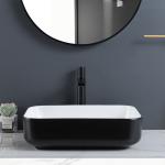 Delicate Solid Counter Top Bathroom Sink Impact-Resistance Rectangular Hand