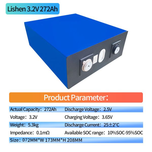 3.2V 272Ah Lithium Ion Battery Packs Lifepo4 Solar Battery LP71173207-272AH