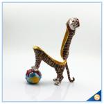 Wholesale Enamel Tiger With Ball Trinket Box Rhinestone Metal Trinket Box SCJ414