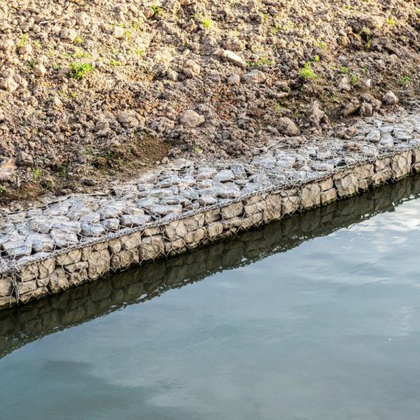 Woven Gabion Cage Wetland Restoration Eco Friendly Erosion Control Recycled