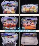 Zip lockk Clear Stand Up Fruit Pouch Packaging Bags, Vented Produce Bags with