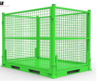 Foldable Steel Stillage Pallet Cage Custom Color Powder Coated Galvanized 1200mm Height