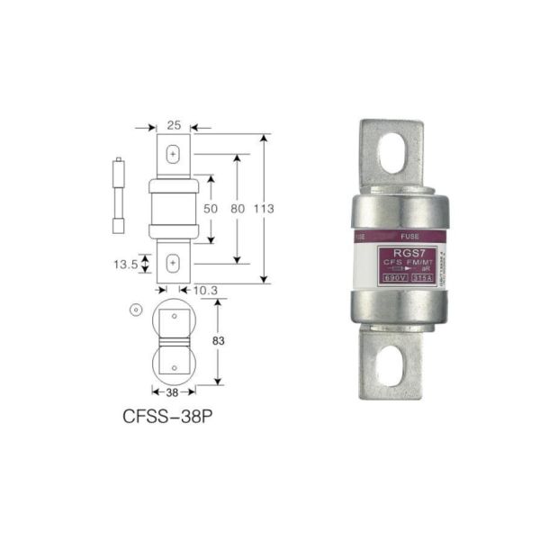 Rgs11 Rgs4 Rgs RS Rg Bolt Connected AC/DC Ceramic Fuse 100ka 10A 16A 20A 30A 60A 80A 125A 250A