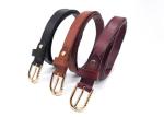 Adjustable Thin Women's Fashion Leather Belts Gold Pin Buckle
