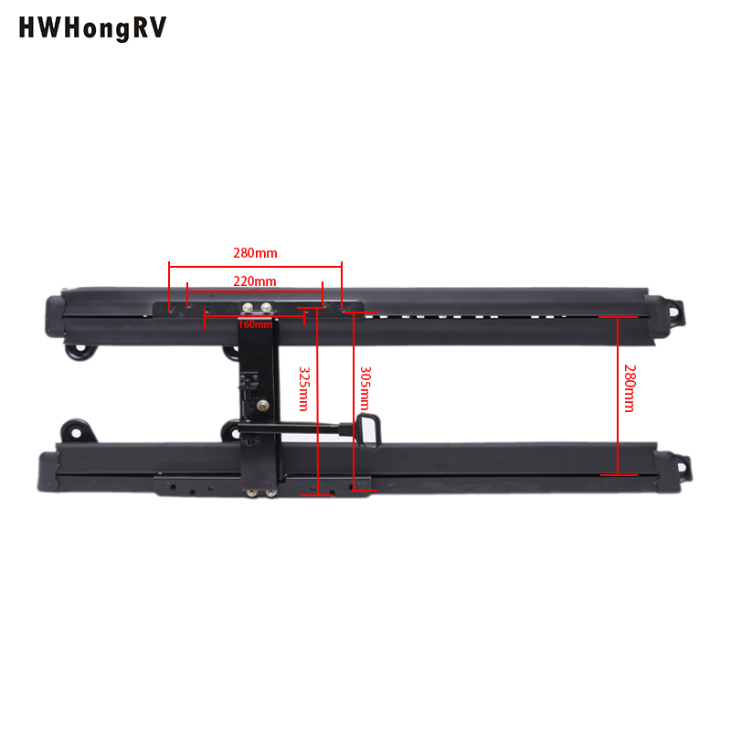 Motorhome rear seat inlaid floor slider track runner van recessed seat floor rail double lock car seat sliding with 100cm