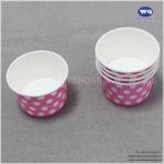 Wholesale Custom Logo Disposable 5.5-Ounce Pink Ice Cream Wood Pulp Paper Bowls