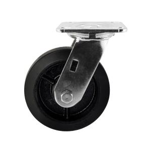Wholesale Heavy Duty Trolley Caster Wheels 100x50mm 4 inch Swivel Plate Casters Black Iron Core Rubber from china suppliers