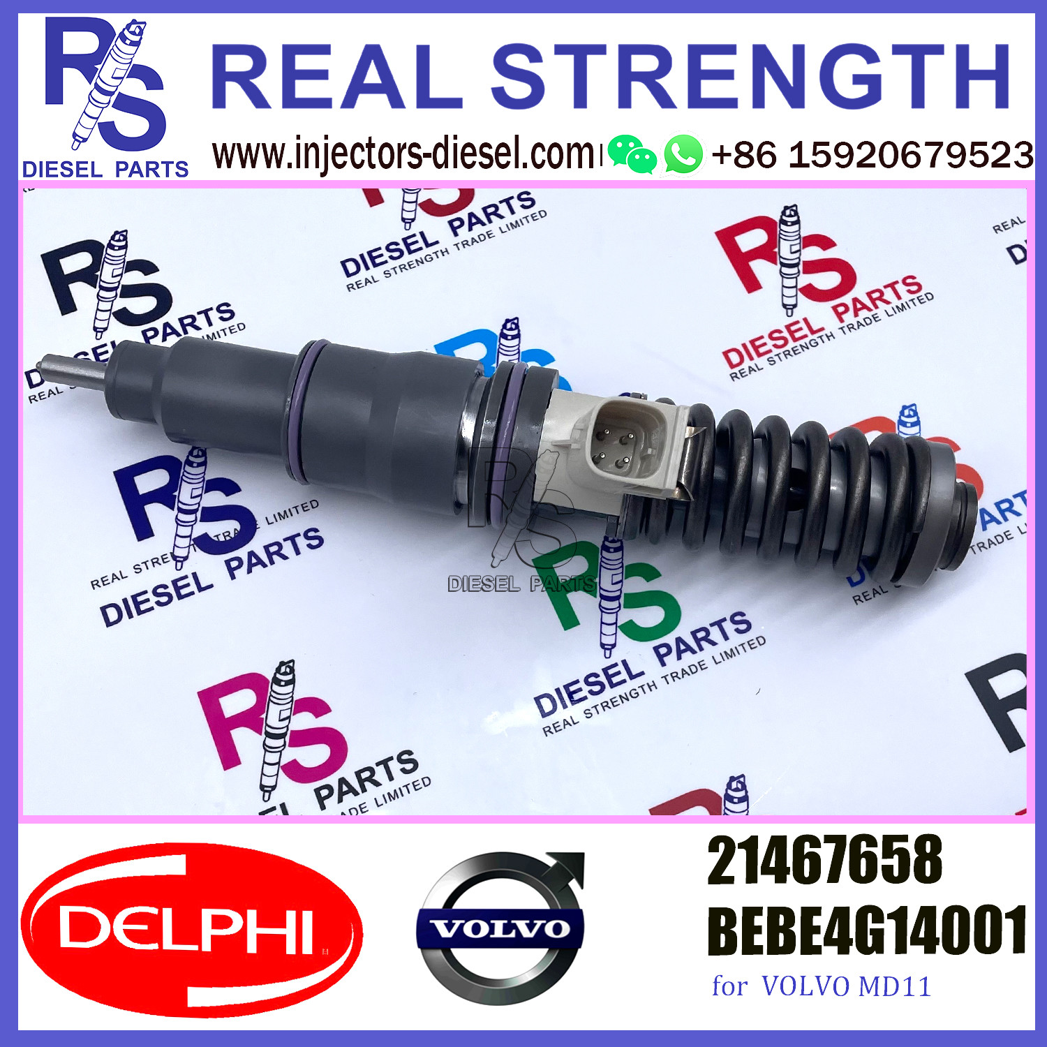 DELPHI 4pin injector 21467658 Diesel pump Injector V-O-L-V 21467658 BEBE4G14001 E3.4 for V-O-L-V MD11