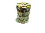 Printed Tinplate Round Food Tin Canister For Popcorn / Spices Storage