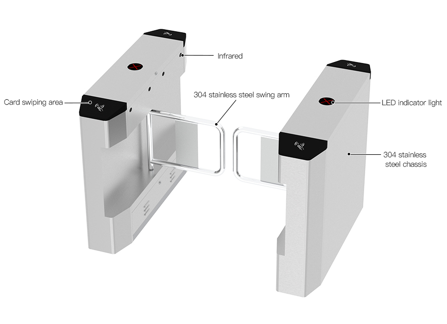 Full-Automatic Pedestrian Channel Fast Swing Gate with Face Recognition Support (OEM/ODM Available)